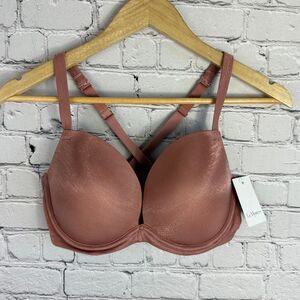 Le Mystere Shimmer Mesh Plunge Bra and Thong Set 36 D Small NWT